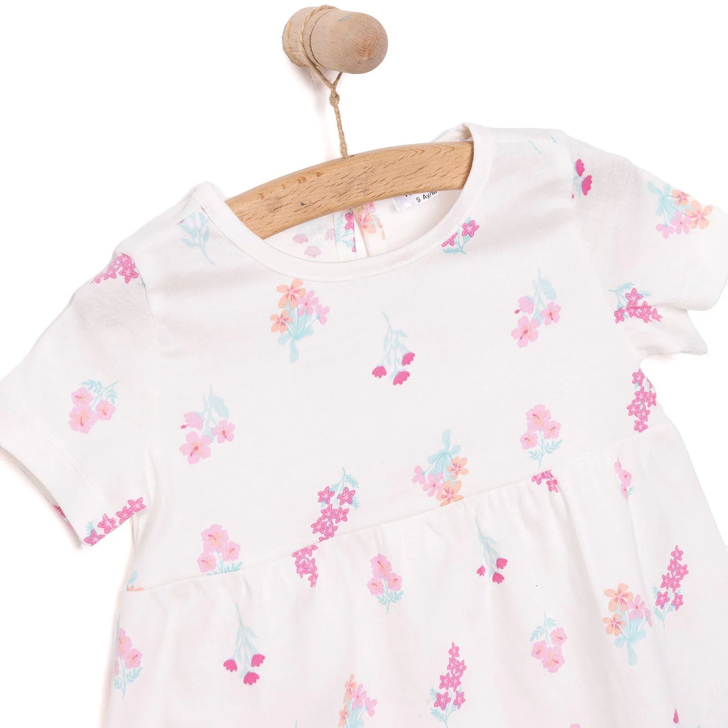 HelloBaby Basic Girl Flower Patterned Dress - Ecru