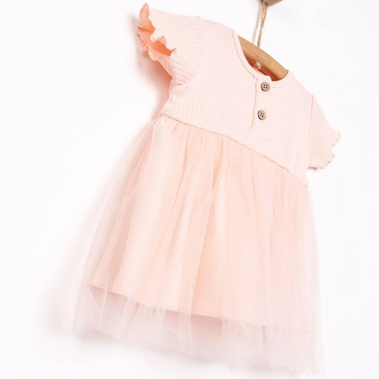 HelloBaby Newborn Girl Tulle Dress - Salmon