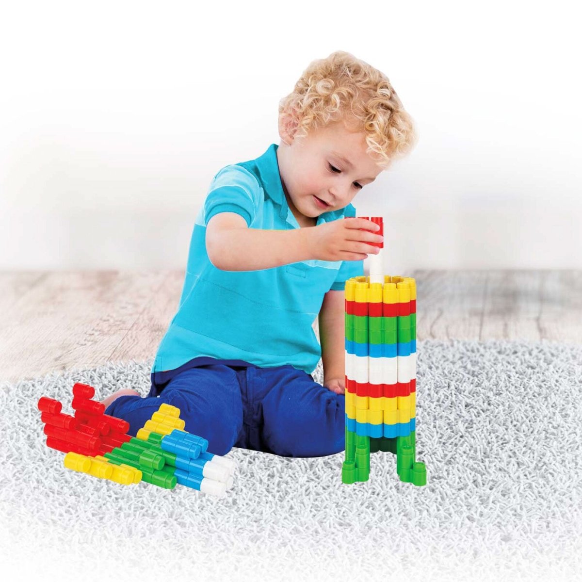 Pilsan Rocket Blocks 224 pcs (in 8 Liter Storage Container)