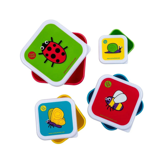 TUM TUM Nesting Snack Pots Pack of 4 - Bugs
