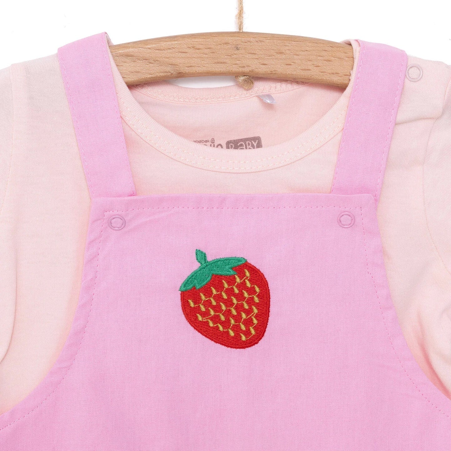 HelloBaby Girl Overall Shorts-T-shirt - Pink