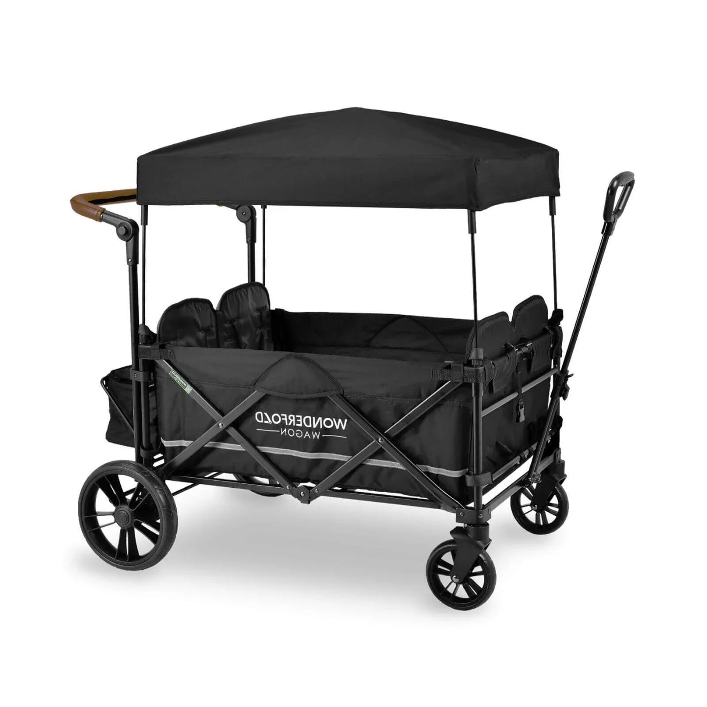Wonderfold X4 Push & Pull Quad Stroller Wagon - Pitch Black