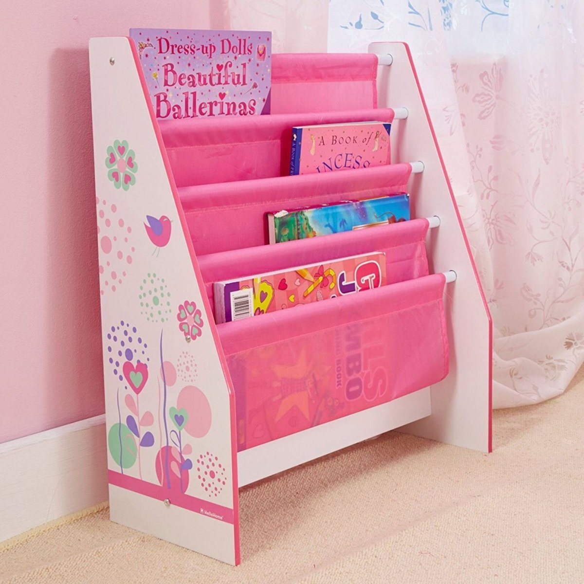 Hello Home Kids Sling Bookcase - Flowers and Birds