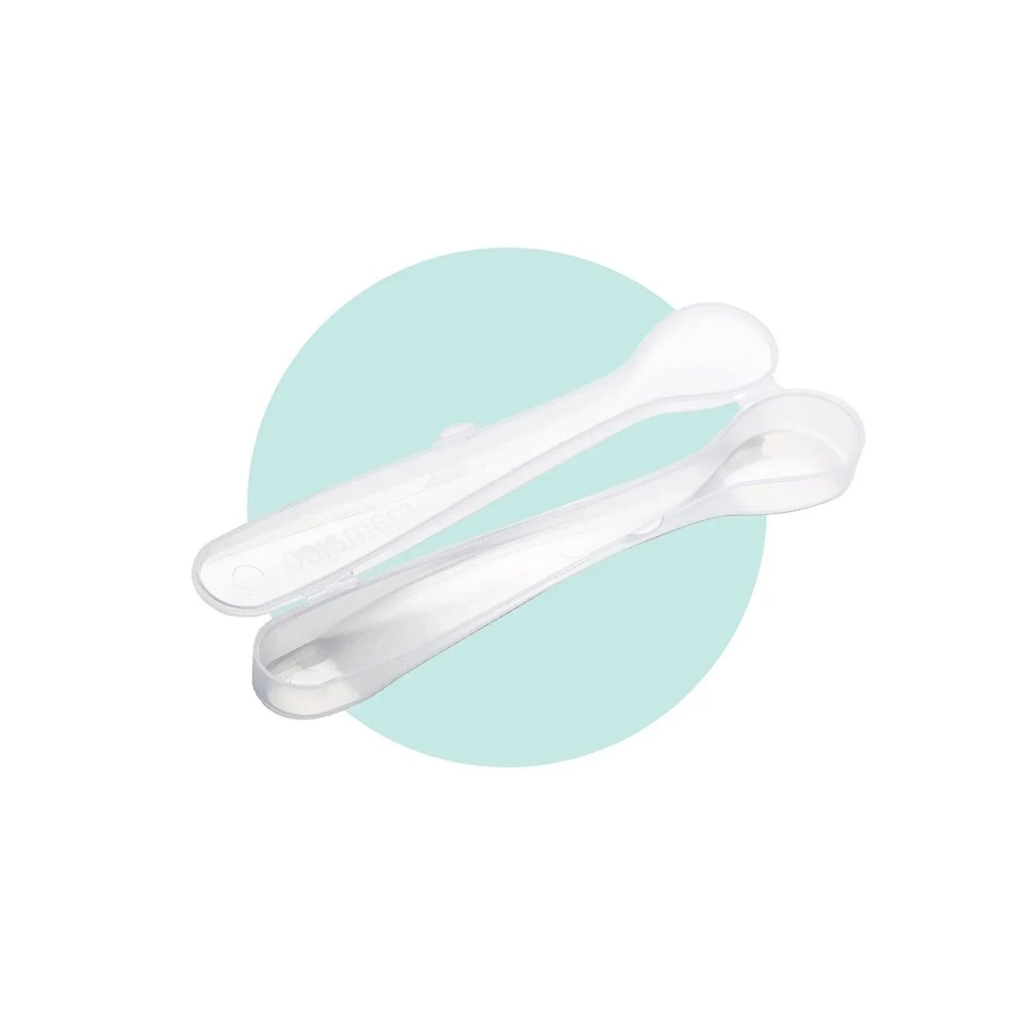 Mamajoo Silicone Spoons with Case Pack of 2 - Green & Blue