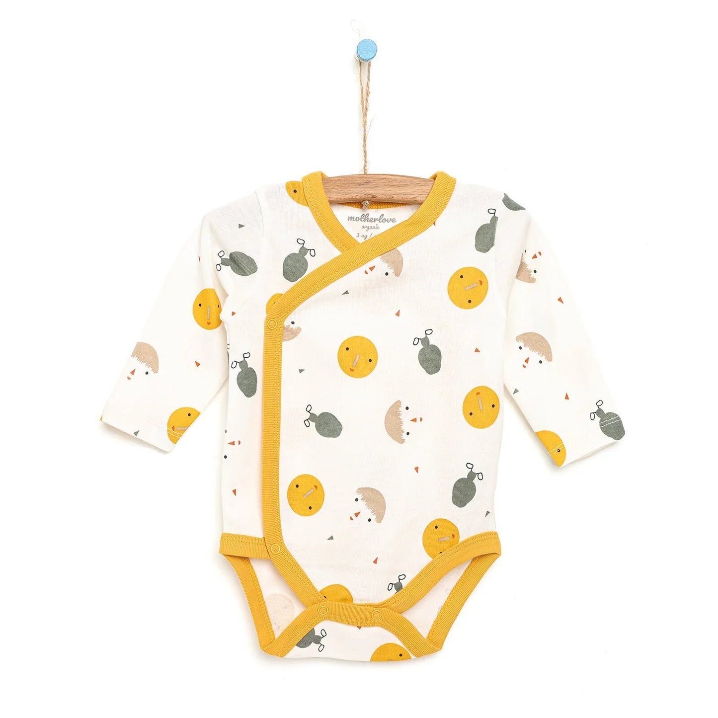 Motherlove Newborn Organic Sleeve Bodysuit - Beige