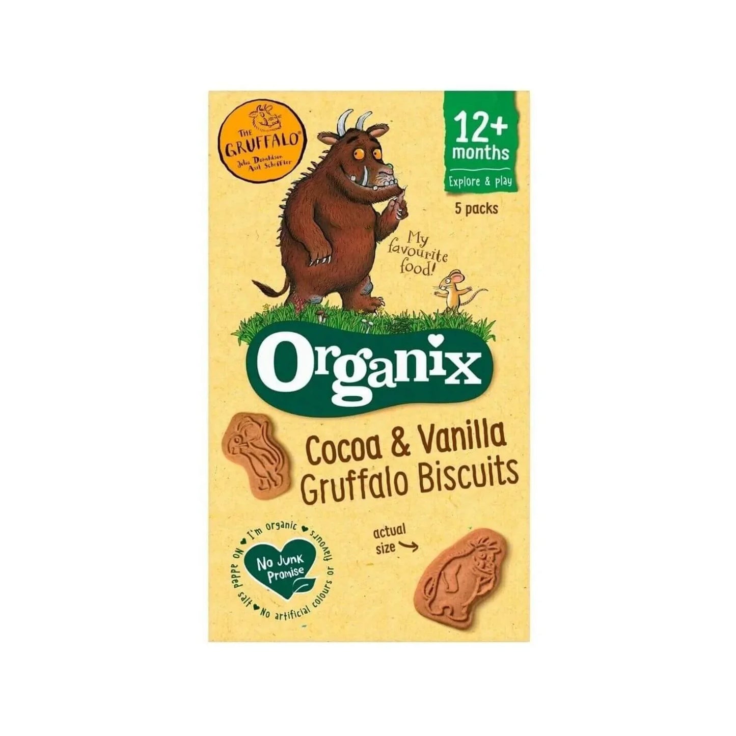 Organix Gruffalo Cocoa & Vanilla Biscuit 12+ months 100g (5x20g)