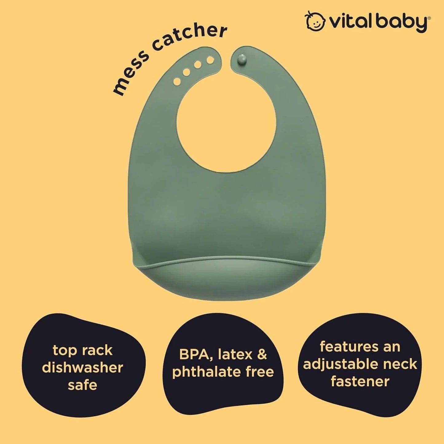 Vital Baby Nourish Mess Catcher - Natural Moss