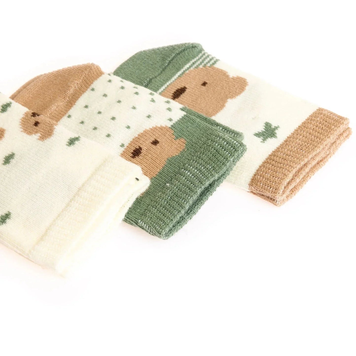HelloBaby Grip Socks 3 Pcs - Green