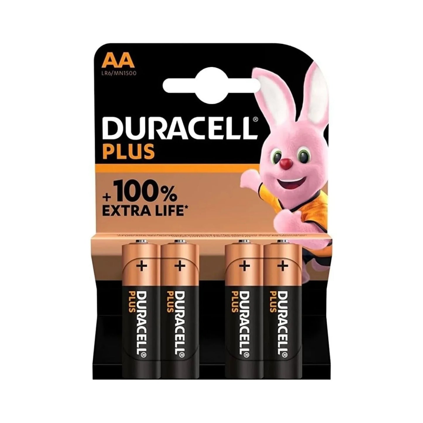 Duracell Plus AA Alkaline Batteries 4 pcs