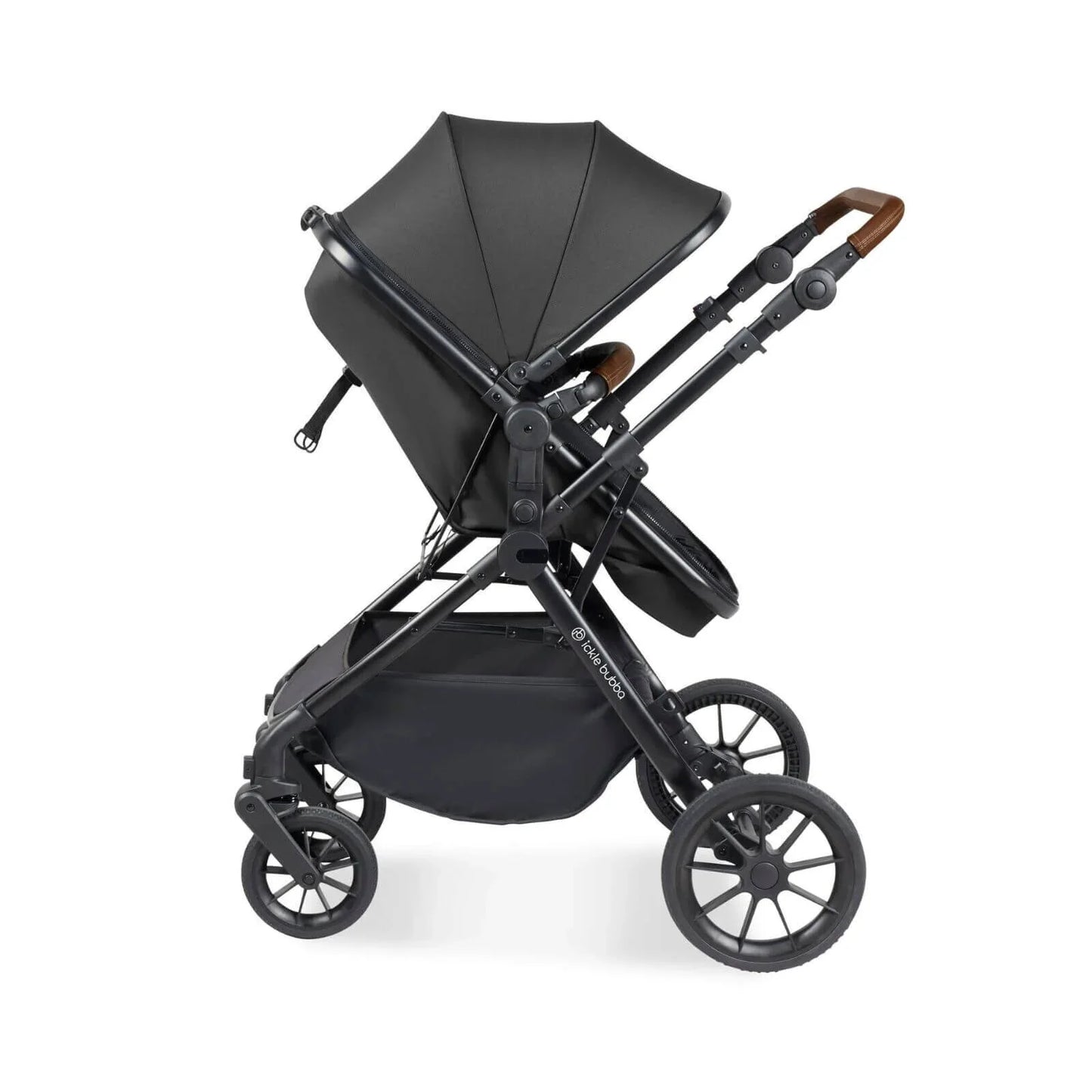 Ickle Bubba Cosmo 2-in-1 Pushchair & Carrycot - Black/Graphite Grey/Tan