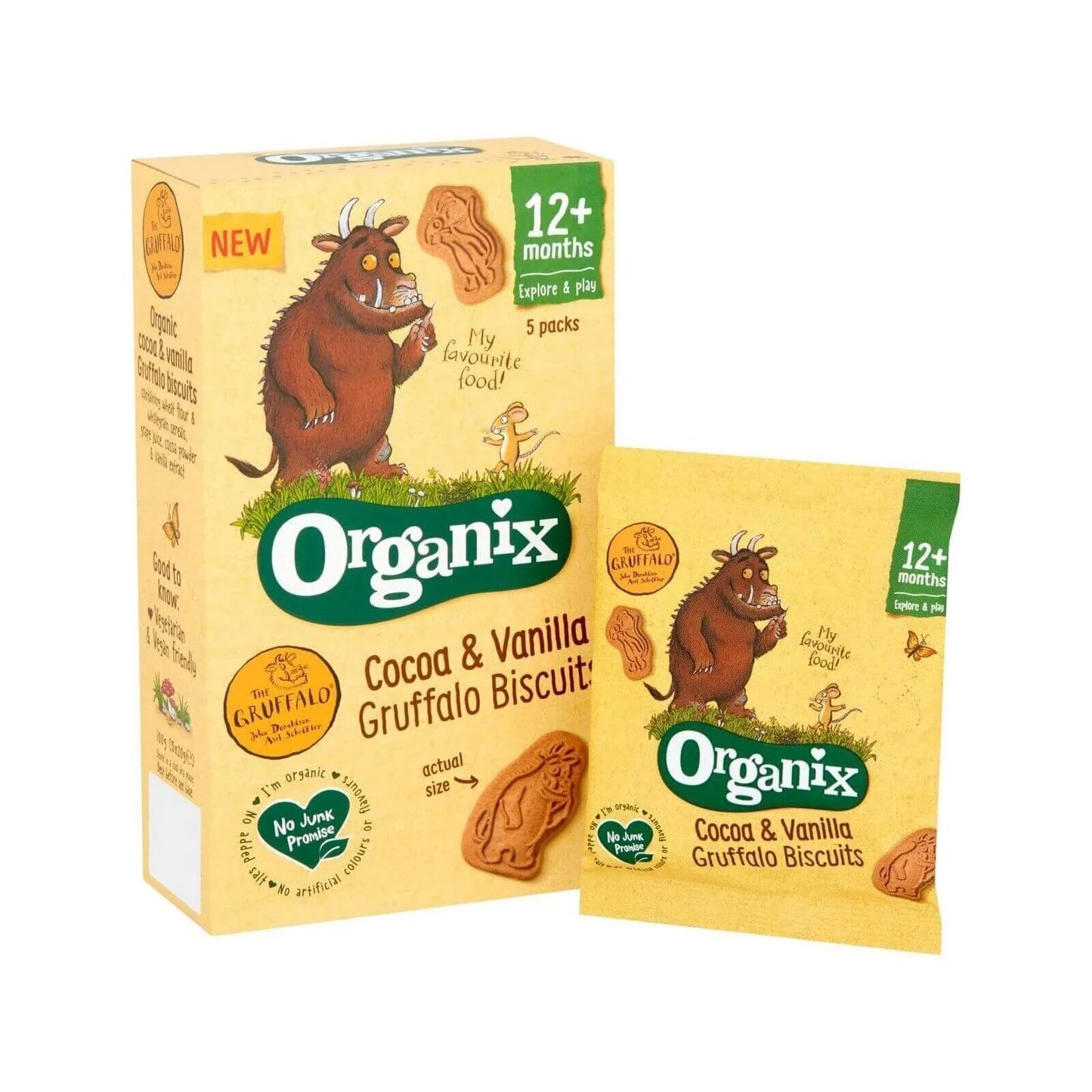 Organix Gruffalo Cocoa & Vanilla Biscuit 12+ months 100g (5x20g)
