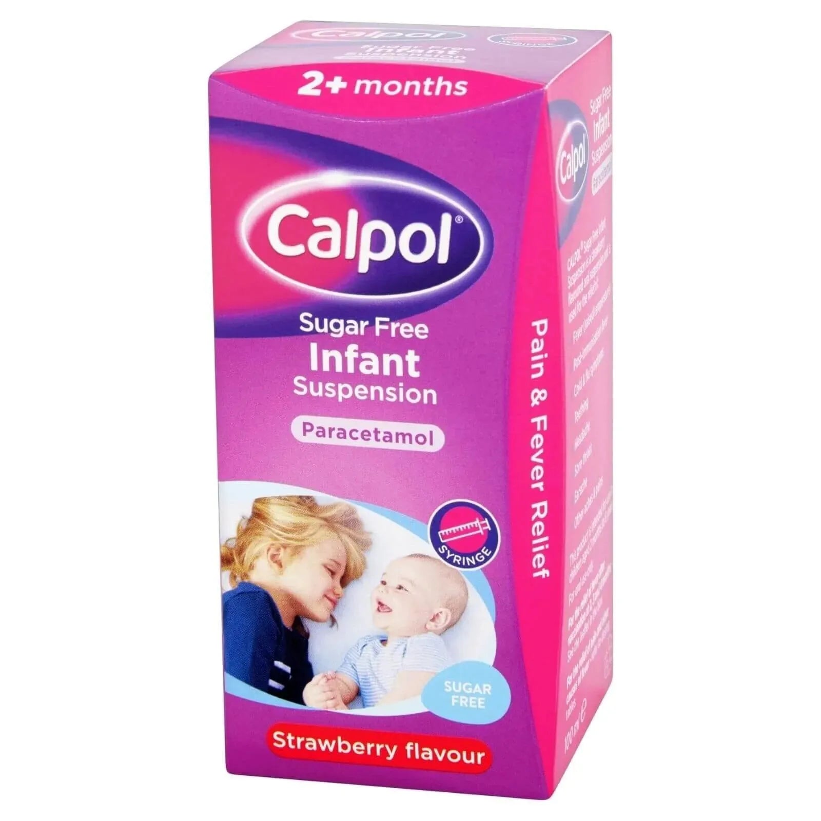 Calpol Sugar Free Infant Suspension Paracetamol Strawberry Flavour 100ml