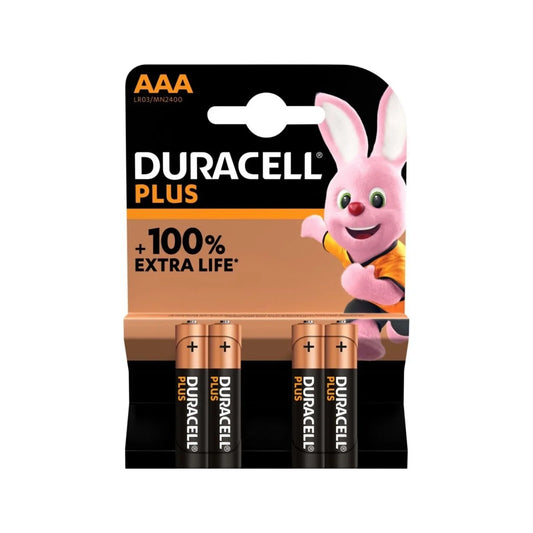 Duracell Plus AAA Alkaline Batteries 4 pcs
