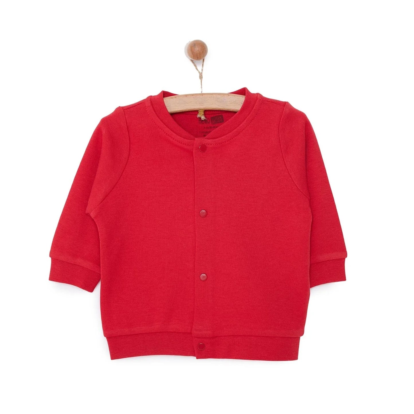 HelloBaby Basic Rib Cardigan - Red
