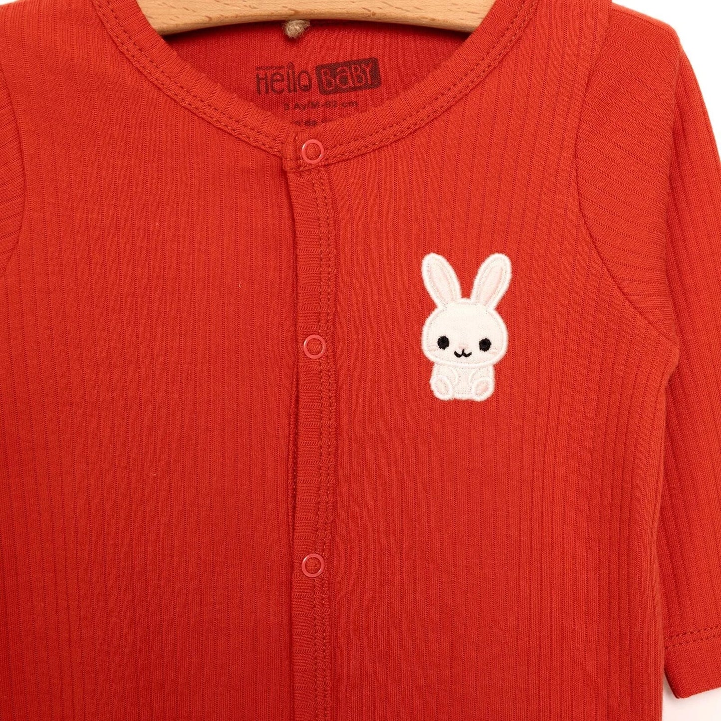 HelloBaby Newborn Girl Footed Jumpsuit - Vermilion