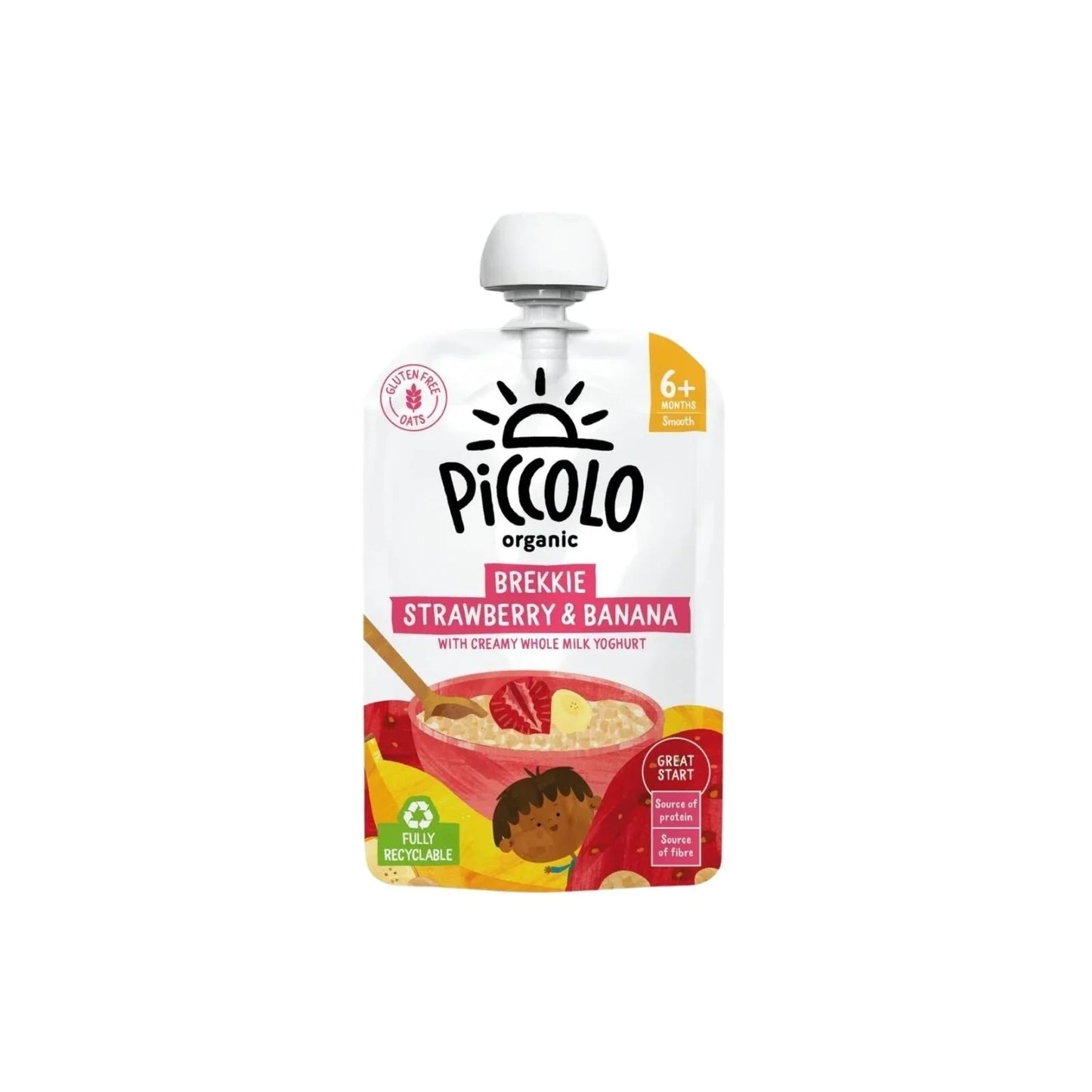 Piccolo Organic Brekkie Strawberry & Banana 6+ months 100g