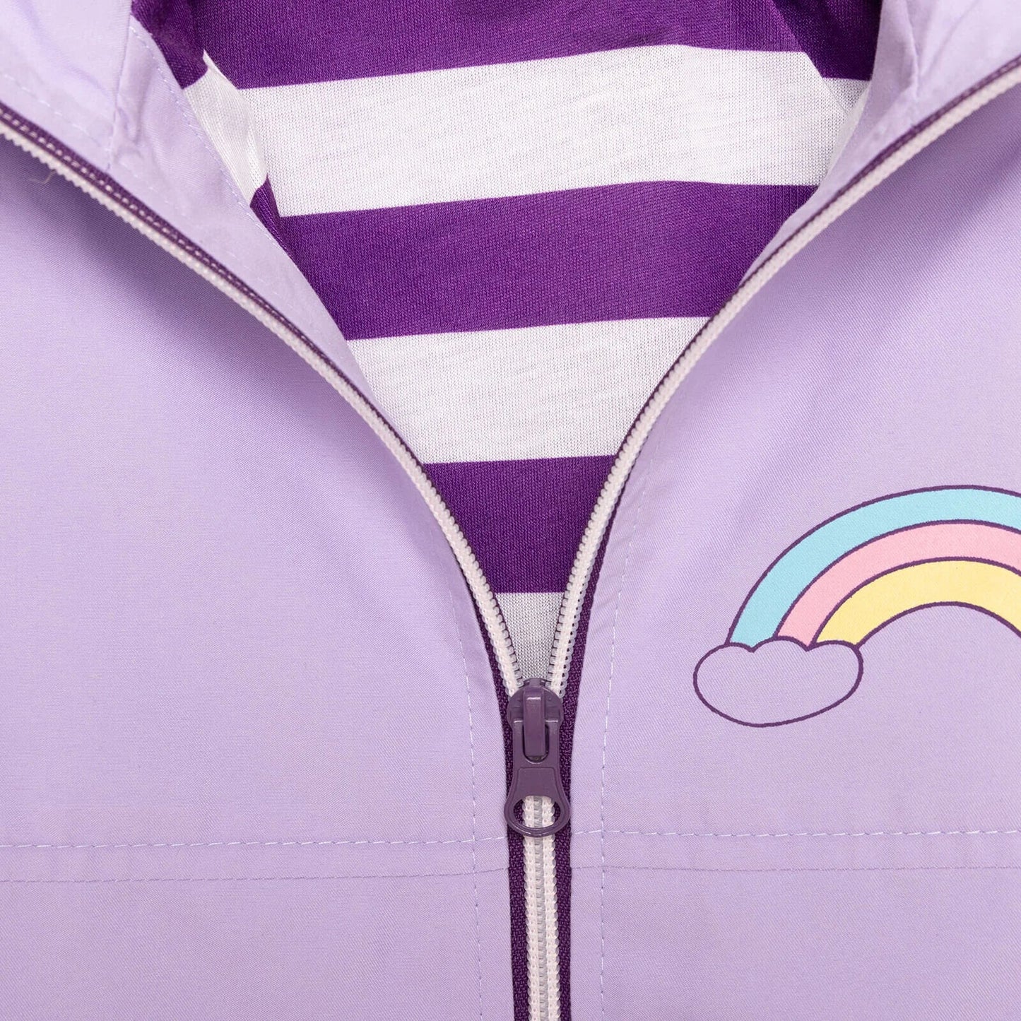 Midimod Basic Unicorn Printed Baby Girl Raincoat - Purple