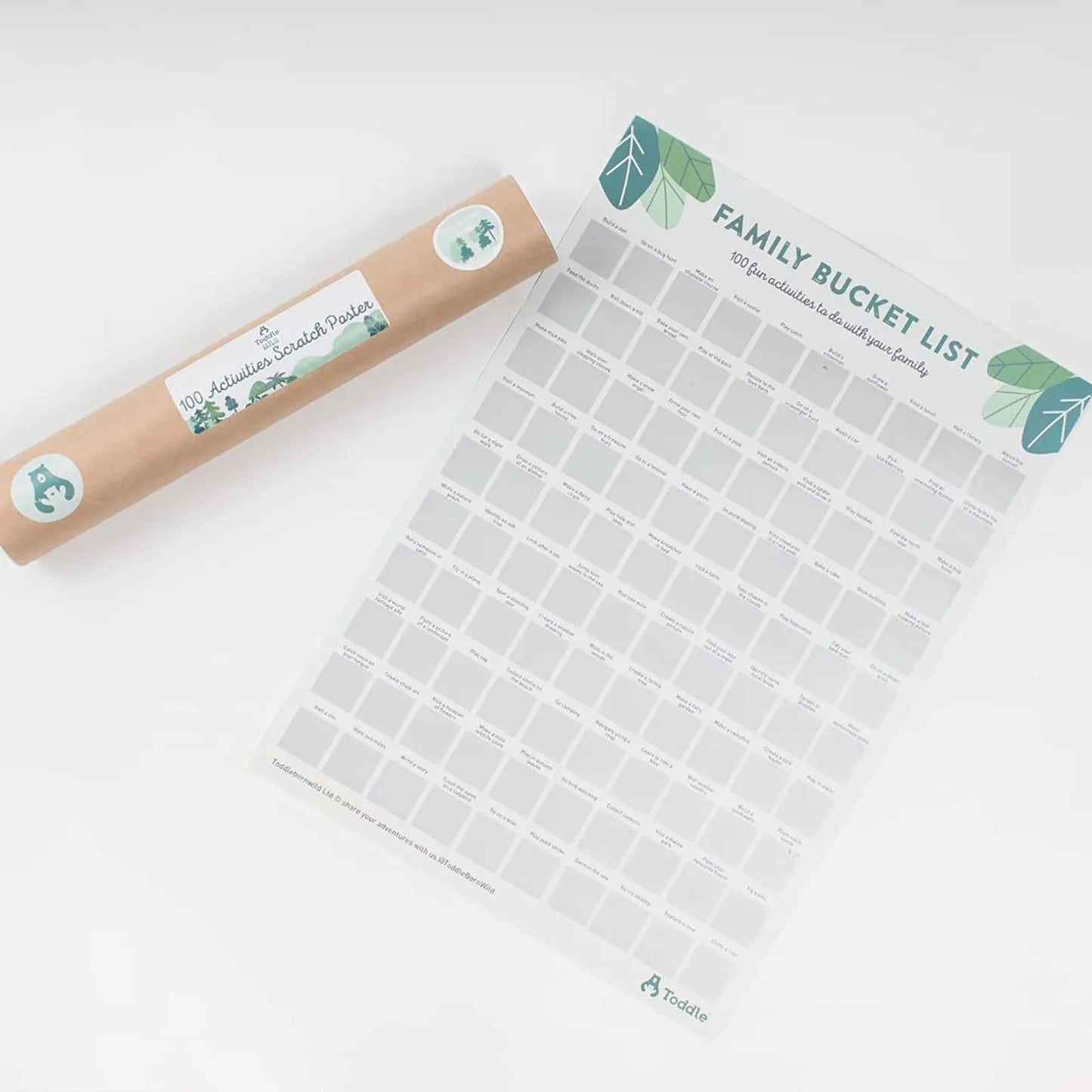 Toddle born Wild A3 100 Activity Bucket List Poster