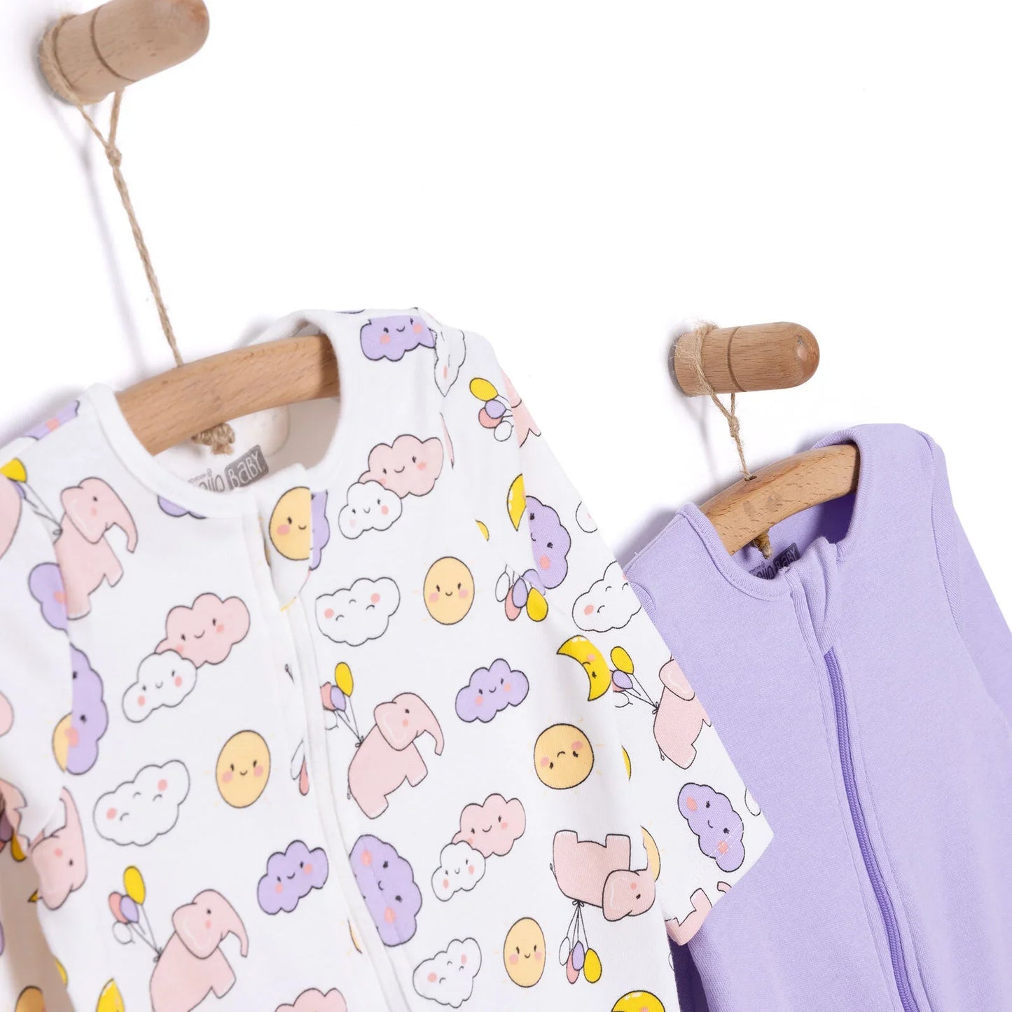 HelloBaby Newborn Baby Girl Footed Jumpsuit - Ecru