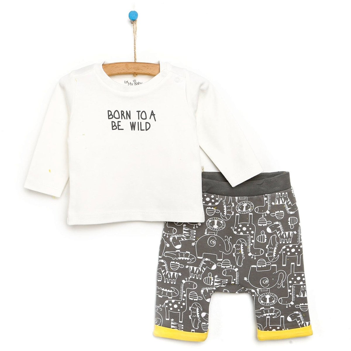 For My Baby Newborn Wild Sweatshirt-Vest - Dark Grey