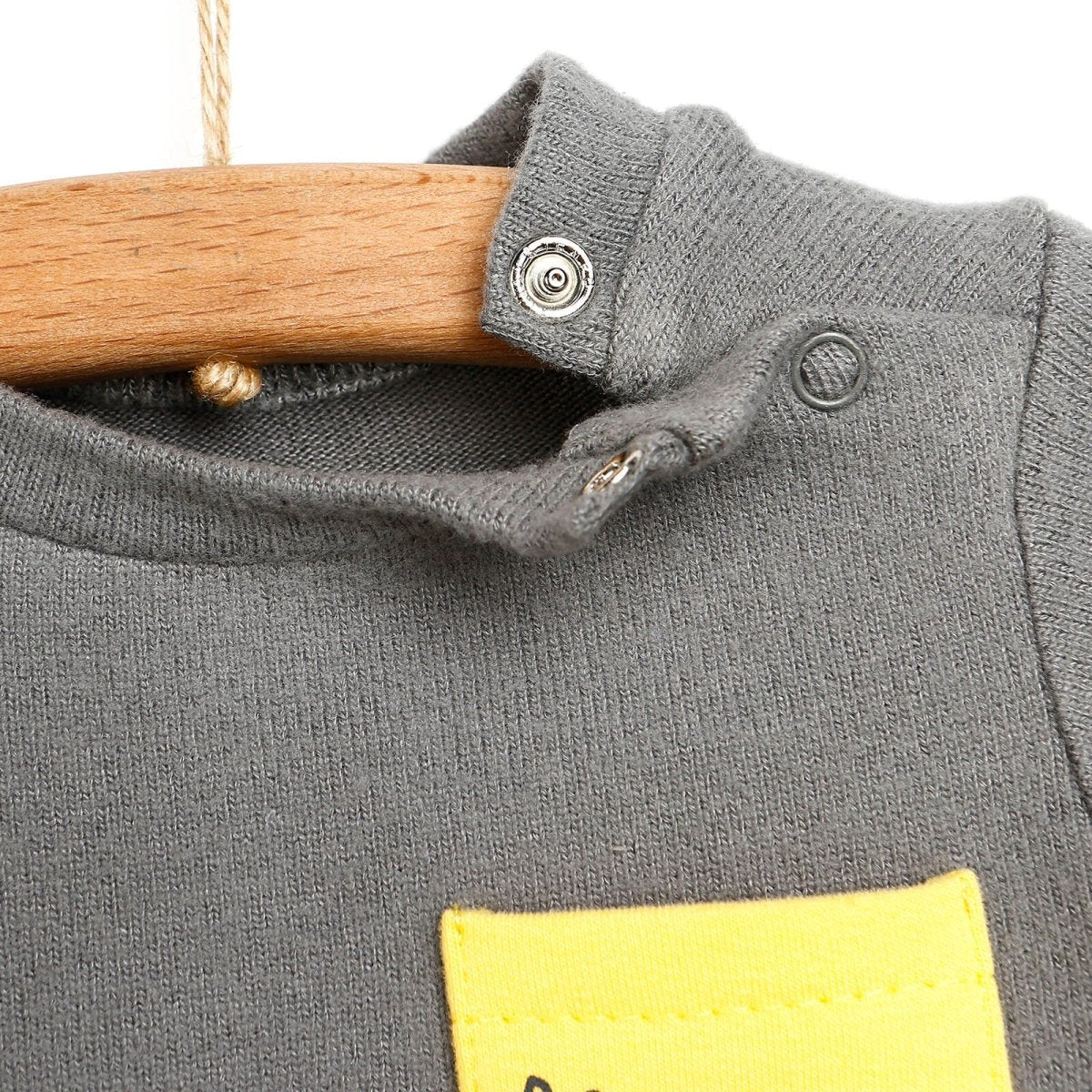 For My Baby Newborn Wild Sweatshirt-Foot - Grey Melange