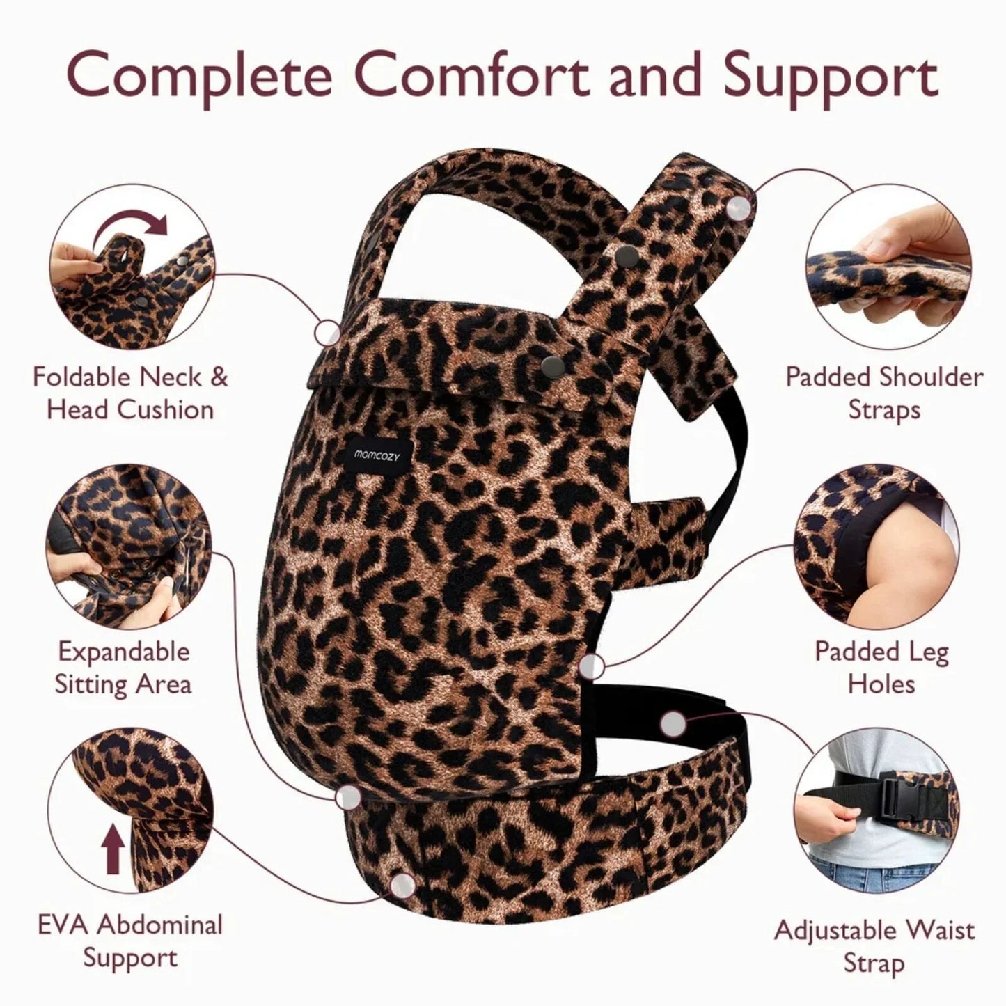 Momcozy Baby Carrier Newborn to Toddler Cotton - Leopard