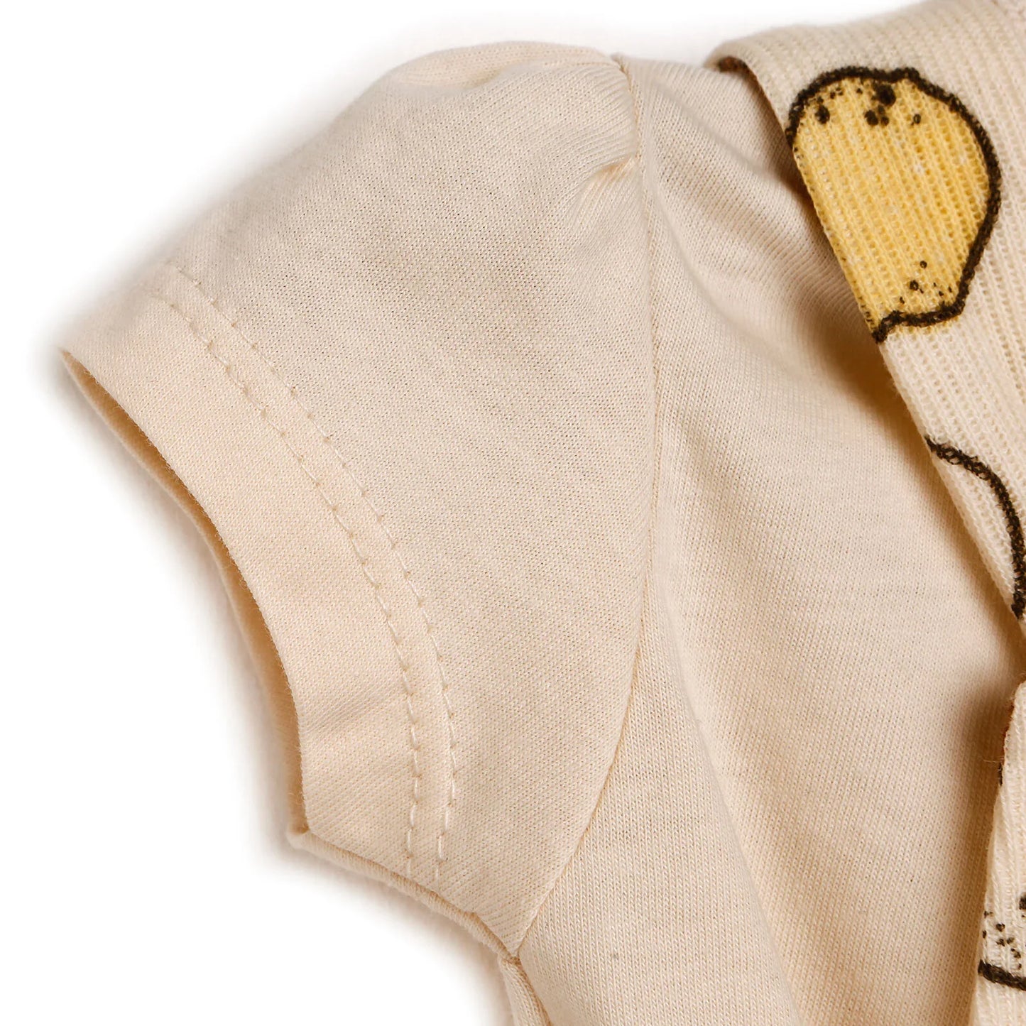 Newborn Bebbek Fruits Printed Dress - Ecru