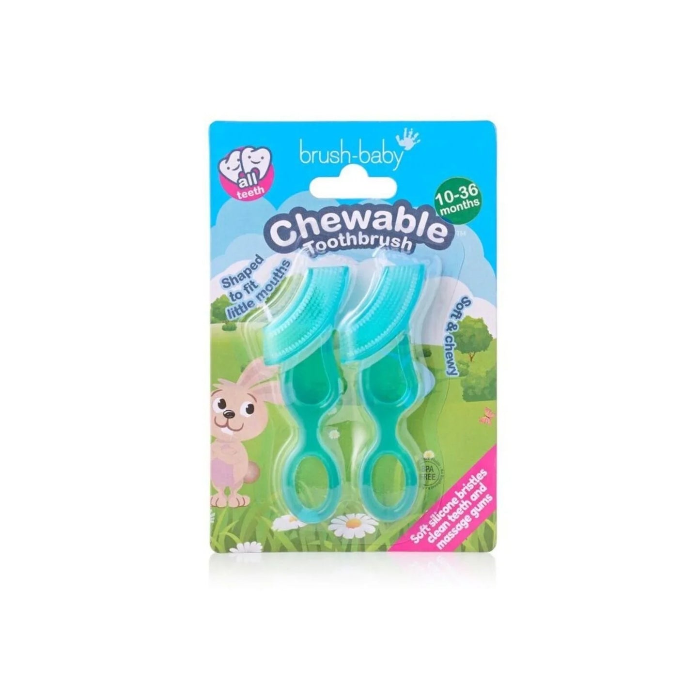brush-baby Chewable Toothbrush Pack of 2 - Teal