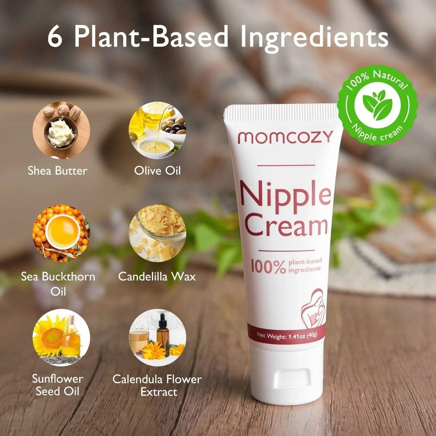 Momcozy 100% Natural Nipple Cream for Breastfeeding 40gr