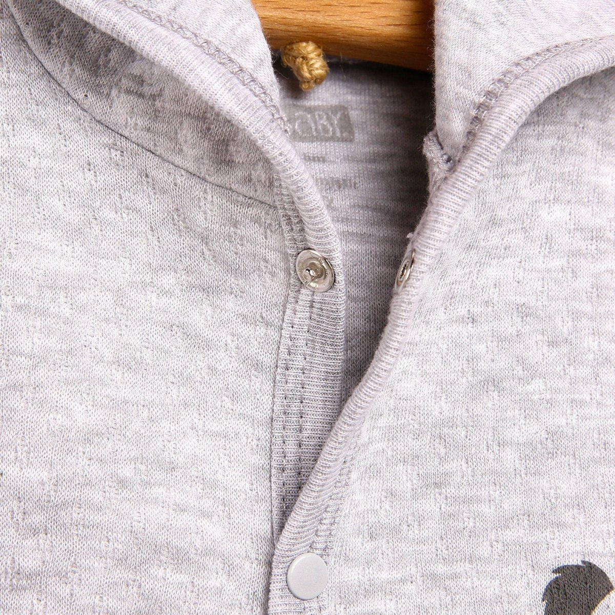 HelloBaby Basic Baby Boy Quilted Hooded - Grey Melange