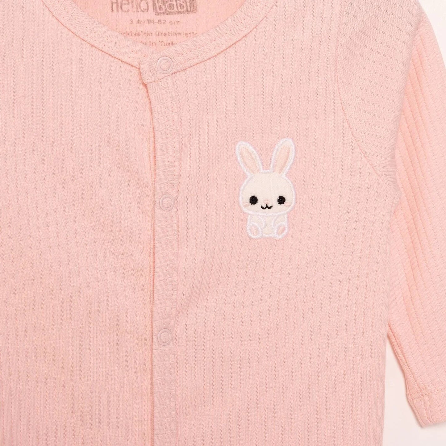 HelloBaby Newborn Girl Footed Jumpsuit - Light Pink