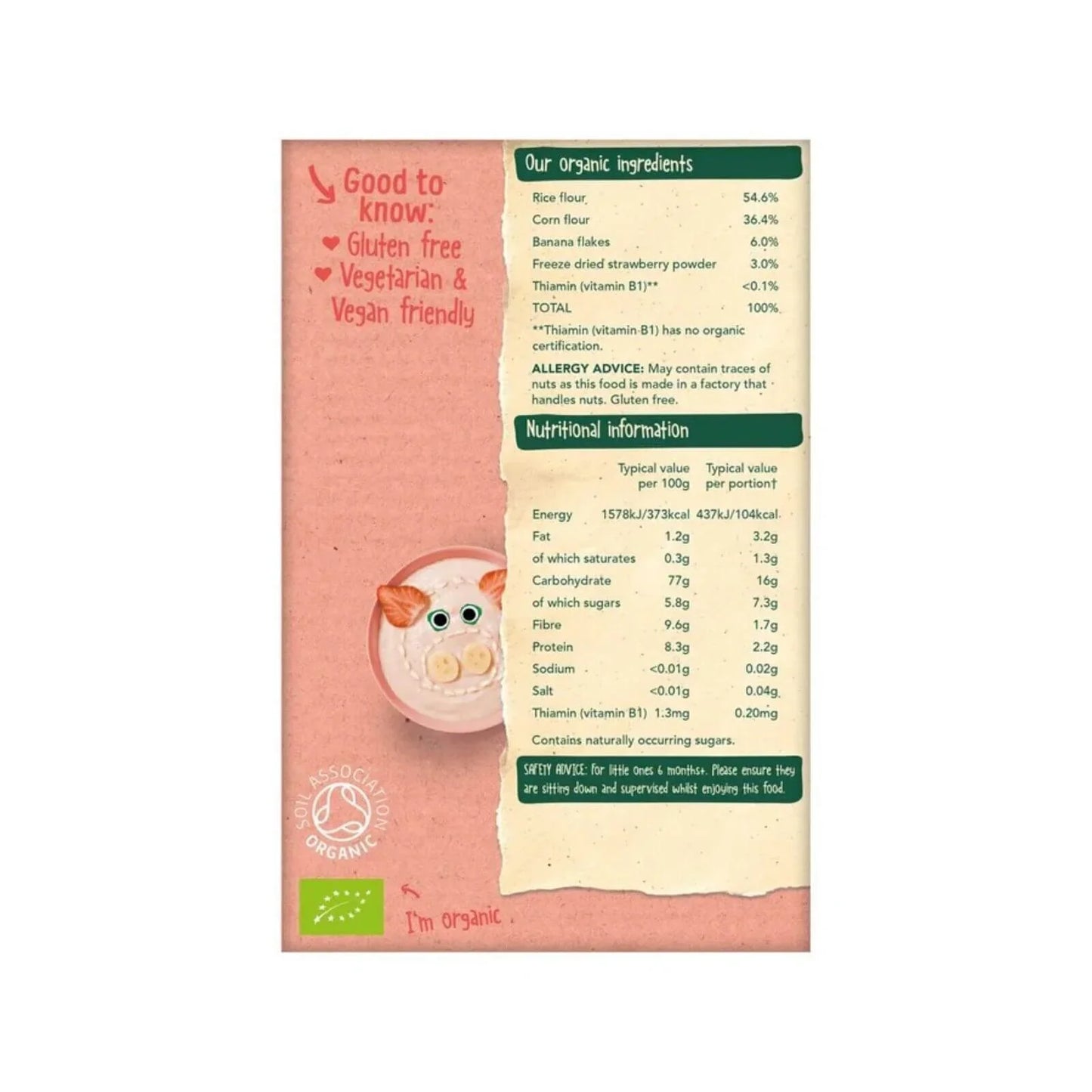 Organix Strawberry & Banana Porridge 6+ months 120g