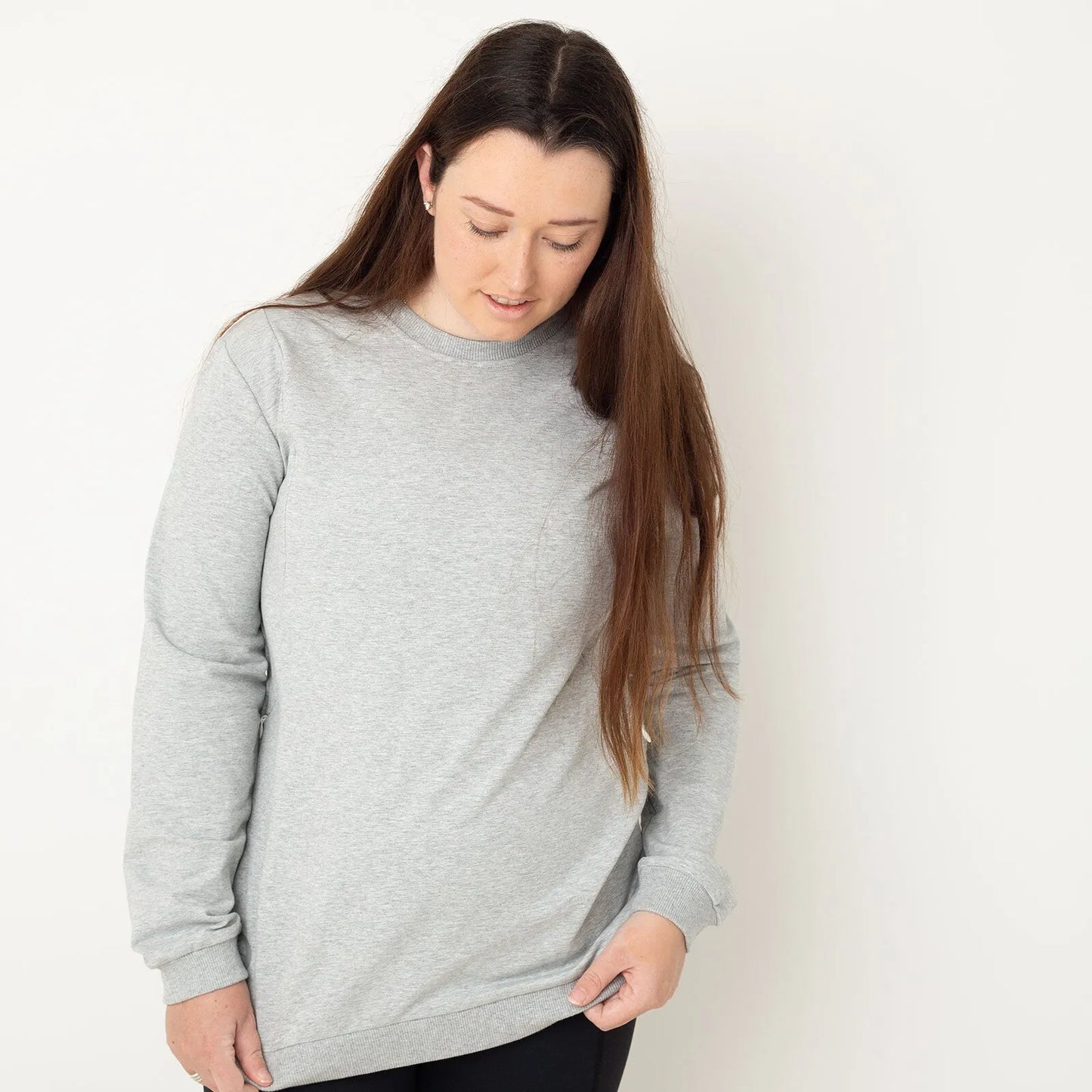 Latched Nursing Crew Sweatshirt - Grey