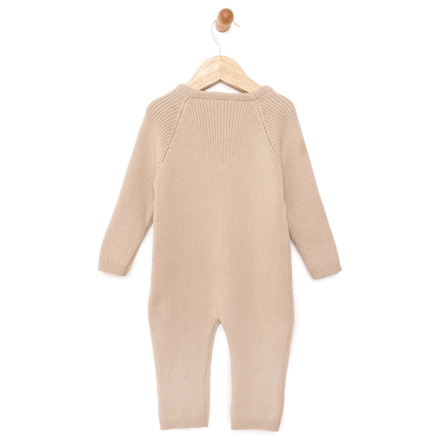 HelloBaby Newborn Girl Knit Jumpsuit - Ecru