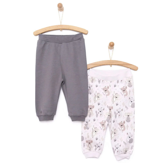 HelloBaby Basic Koala Pattern Booties 2 pcs - Anthracite