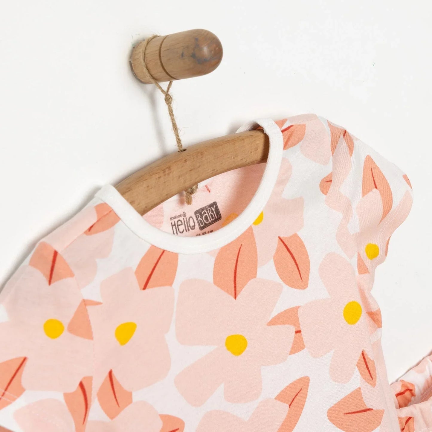 HelloBaby Baby Girl Short Sleeve Pyjamas Set - Ecru