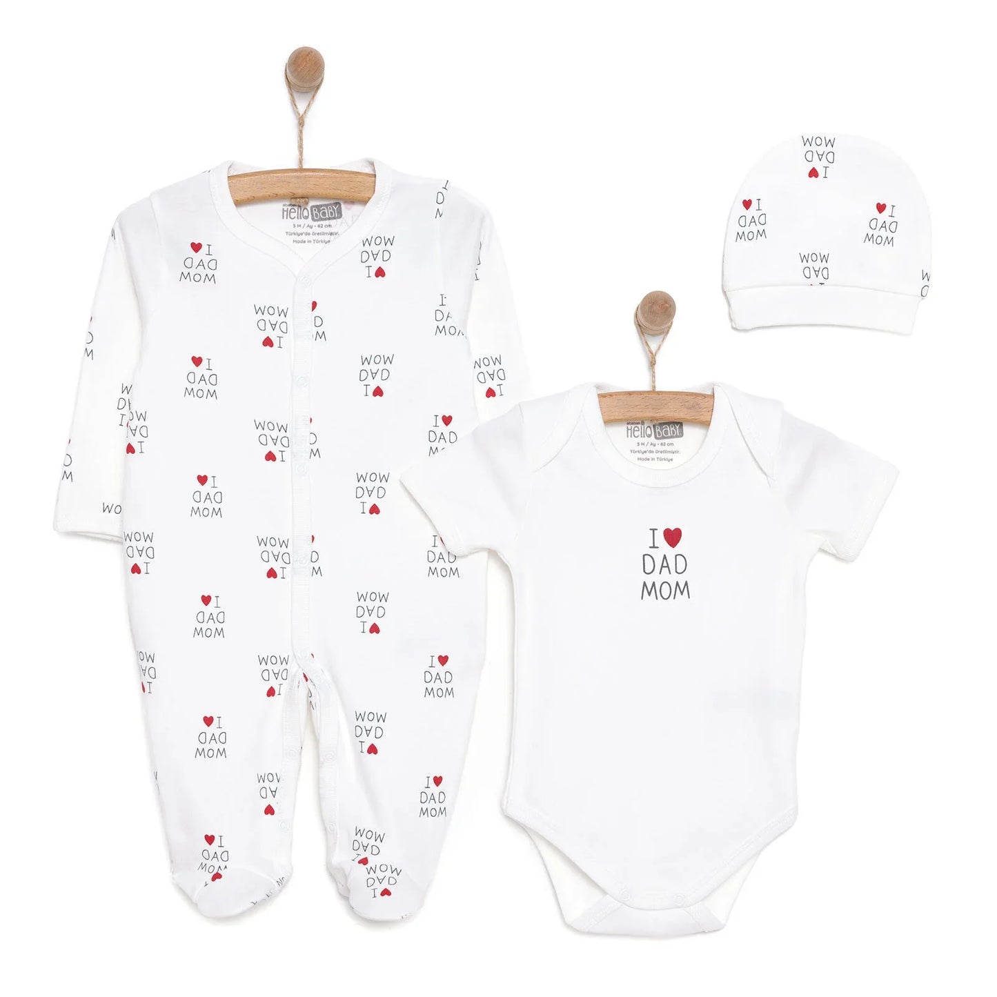 HelloBaby Newborn Baby Mom&Dad Jumpsuit- - Ecru