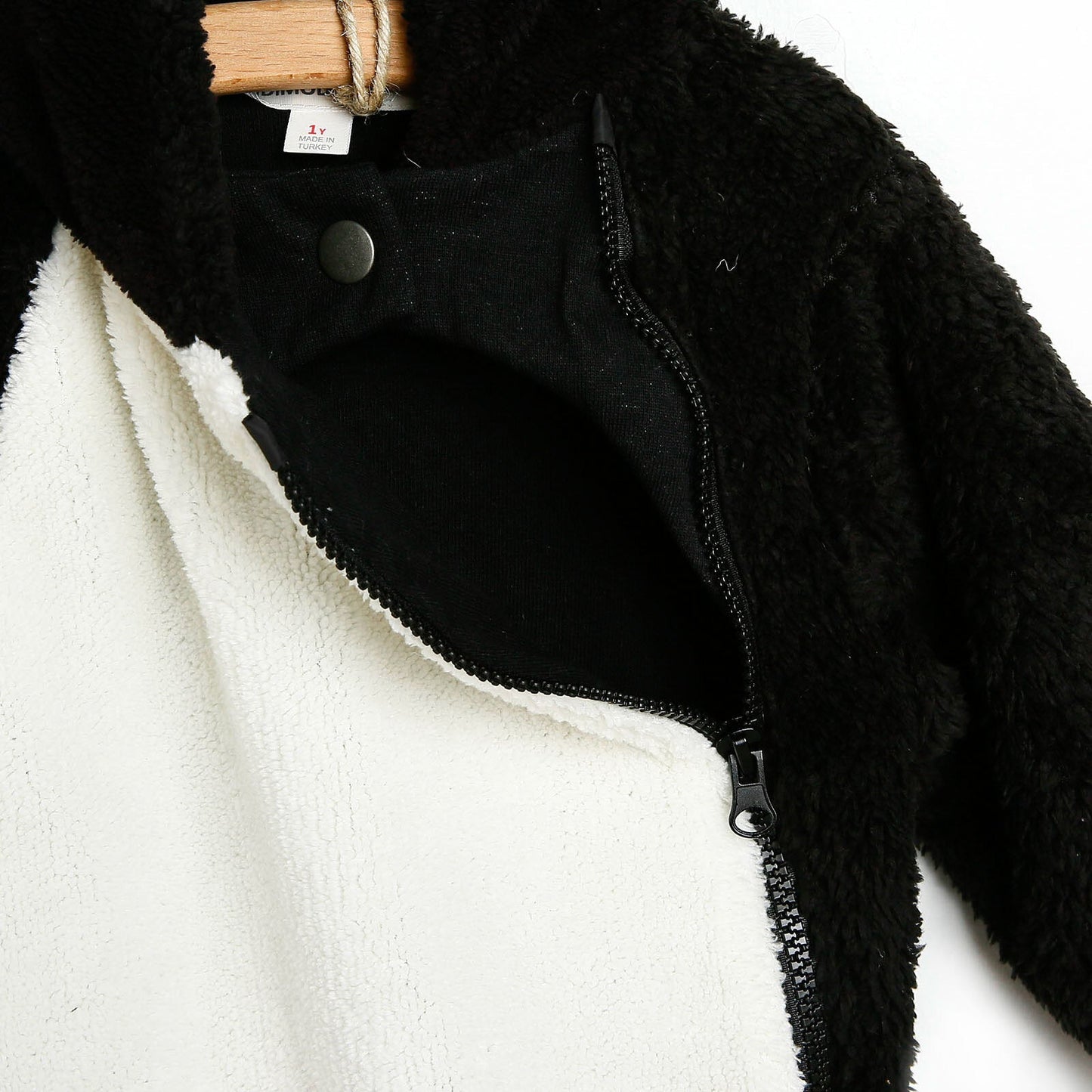 Midimod Newborn Welsoft Penguin Footed Jumpsuit - Black