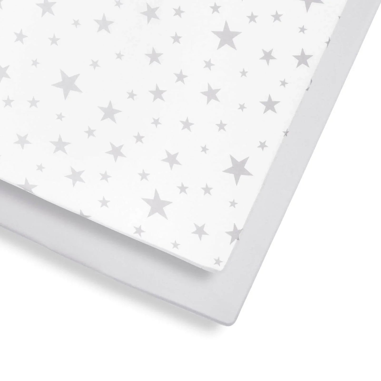 Snüz Cot & Cot Bed Fitted Sheet 2 Pack - Grey Stars