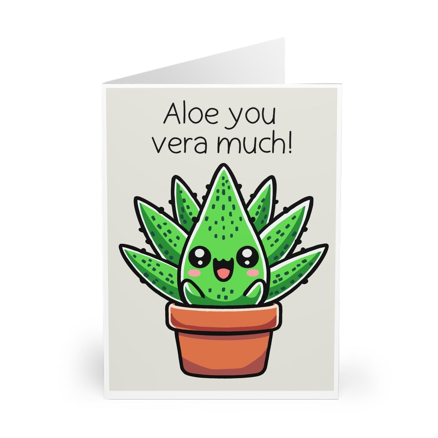 Aloe You Vera Much – Cute Plant Pun Greeting Card