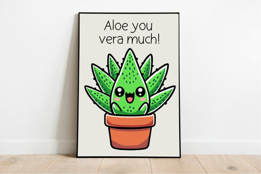 Aloe You Vera Much – Funny Plant Art Print - mezetto KEOLIX KEOLIX