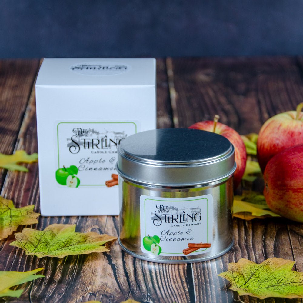 Apple & Cinnamon - Travel Tin Candle - Cotton Wick - mezetto Shopify Collective The Stirling Candle Company