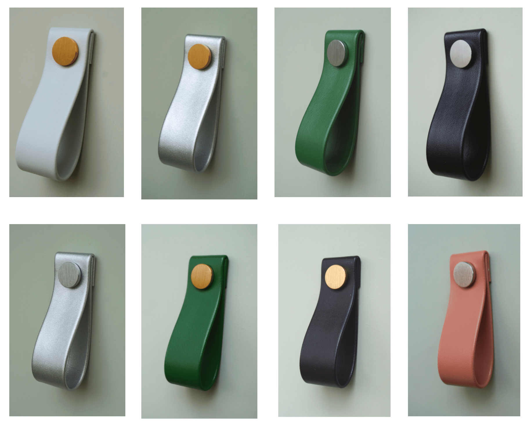 Cupboard door drawer pull, made with apple leather - mezetto