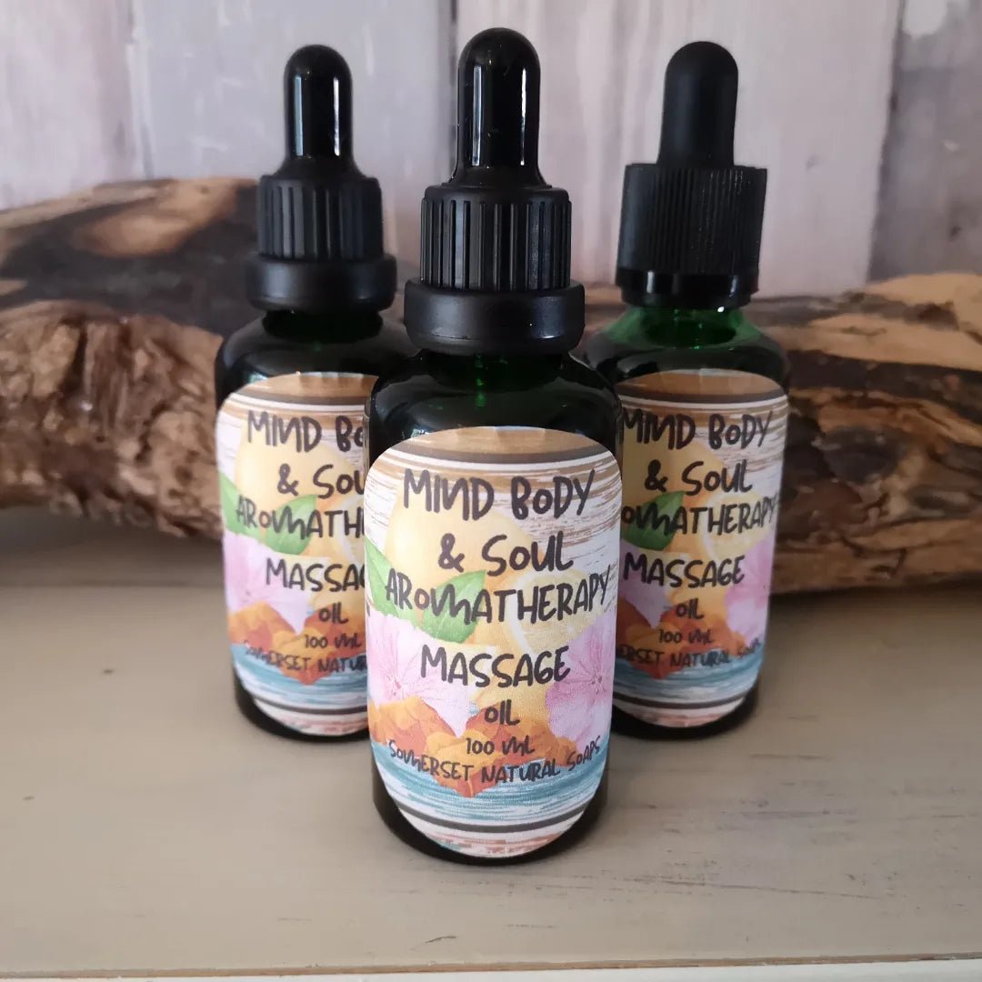 Aromatherapy massage oil Mind Body & soul - mezetto Shopify Collective Somerset Natural Soaps