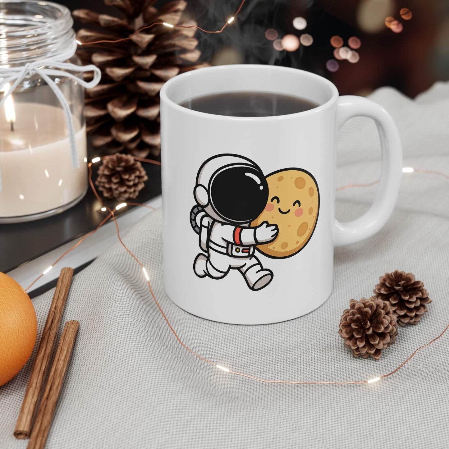 Astronaut Hugging Moon Mug – Cute Space Love Cup Gift - mezetto KEOLIX KEOLIX