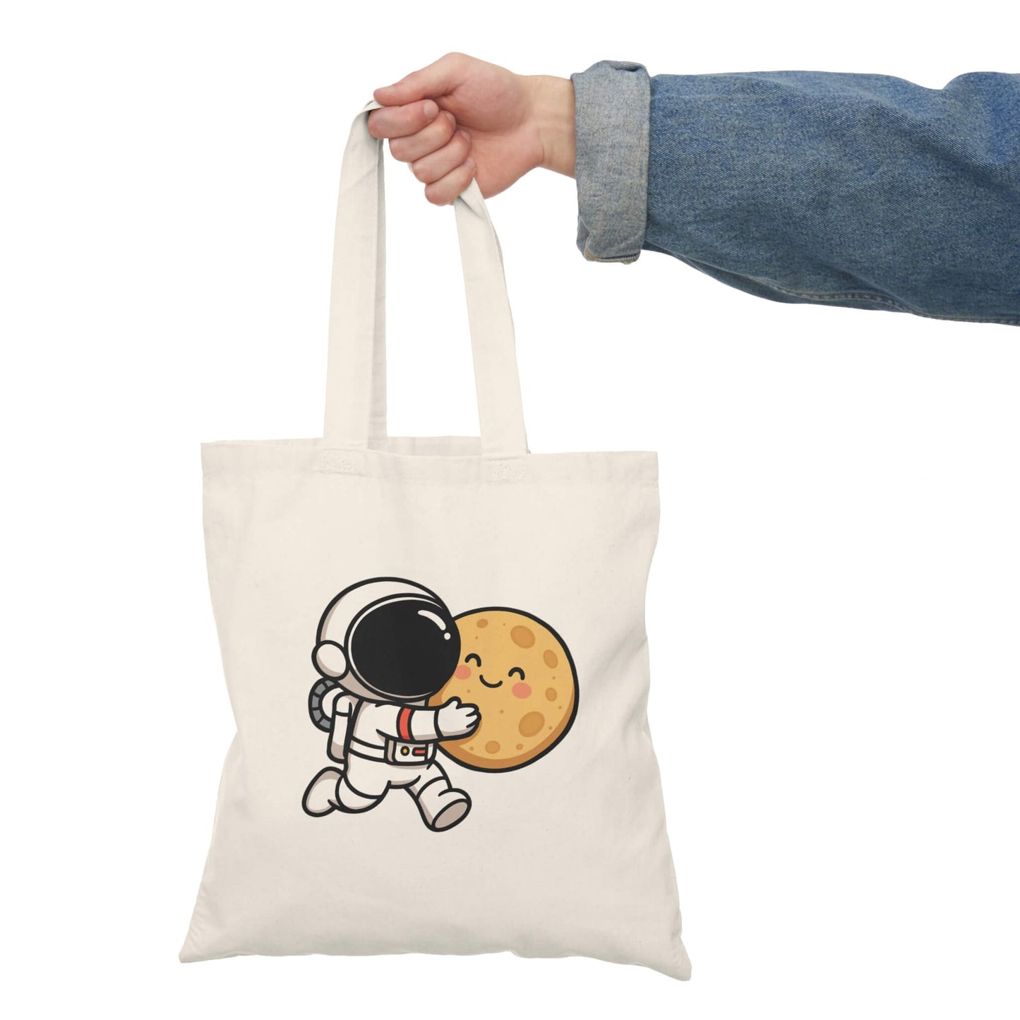 Astronaut Hugging Moon Tote Bag – Cute Eco Shopper Gift - mezetto KEOLIX KEOLIX