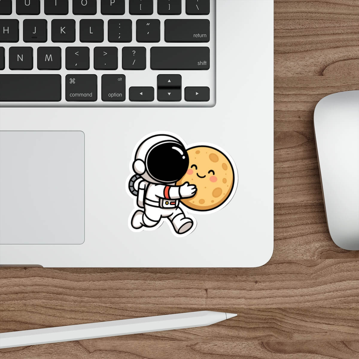 Astronaut Moon Hug Sticker – Cute Funny Vinyl Space Decal - mezetto KEOLIX KEOLIX