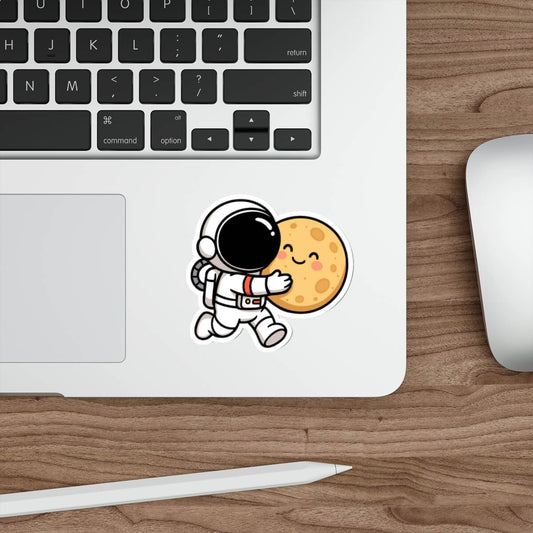 Astronaut Moon Hug Sticker – Cute Funny Vinyl Space Decal - mezetto KEOLIX KEOLIX