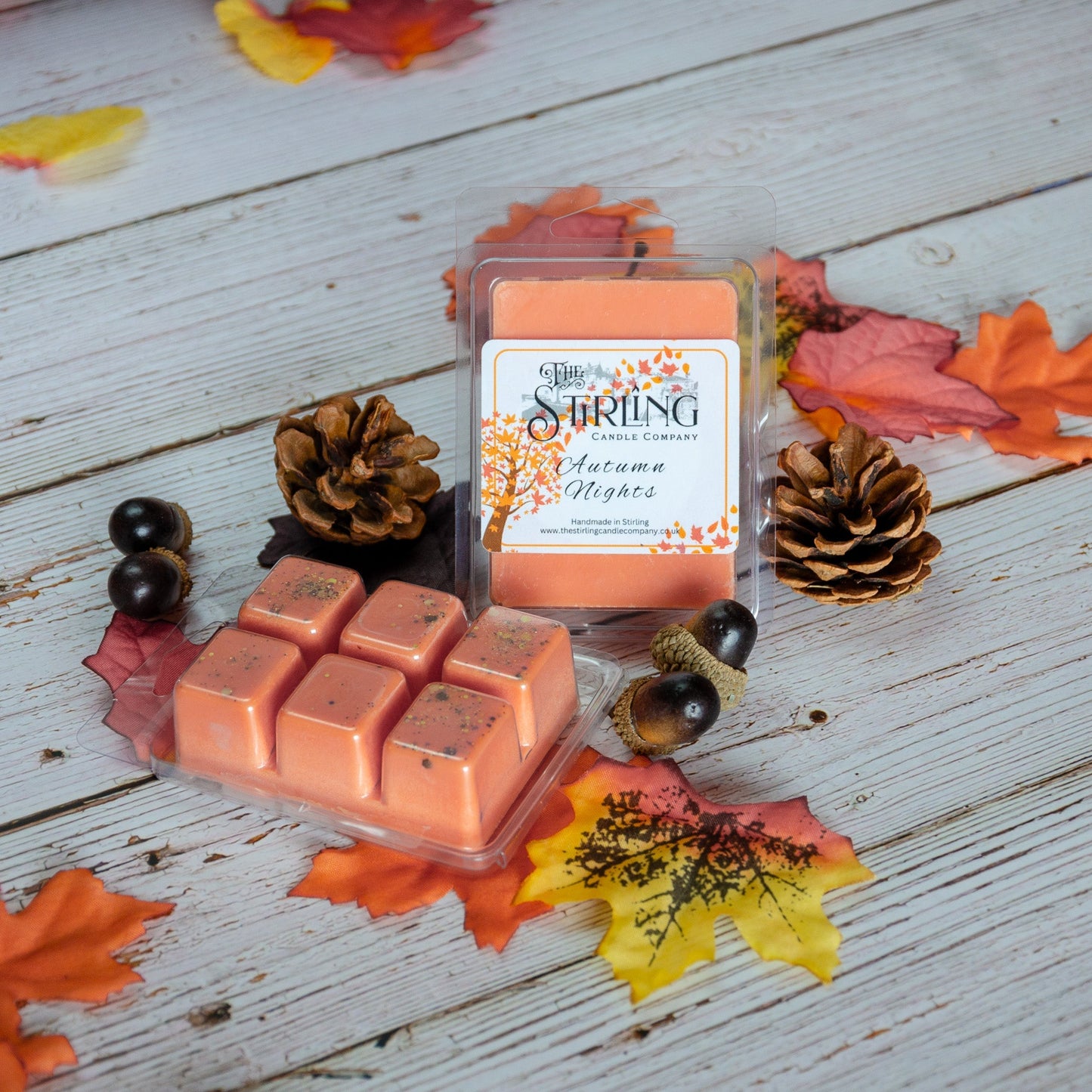 Autumn Nights - Wax Melt Clamshell - mezetto Shopify Collective The Stirling Candle Company