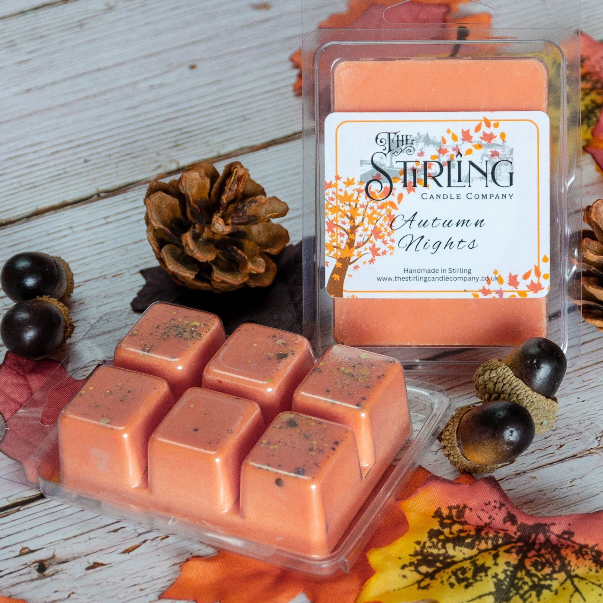 Autumn Nights - Wax Melt Clamshell - mezetto Shopify Collective The Stirling Candle Company